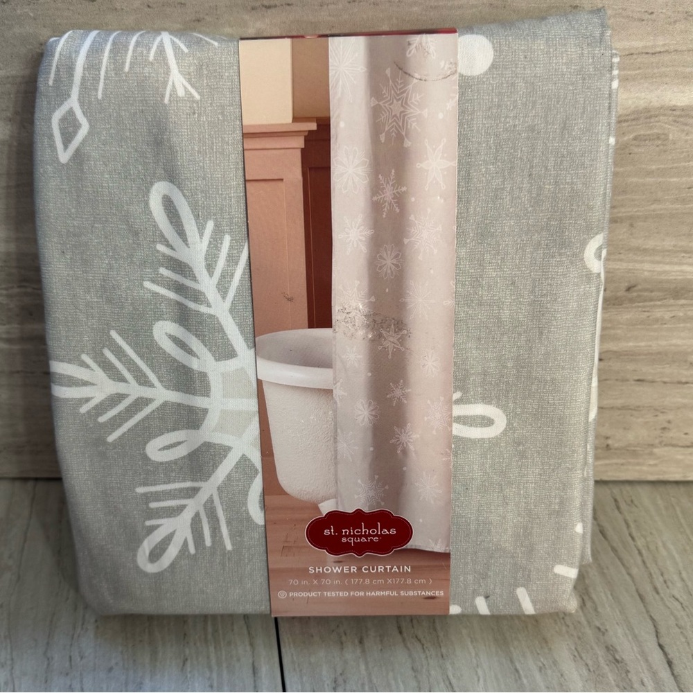 St. Nicholas Square Snowflake Shower Curtain